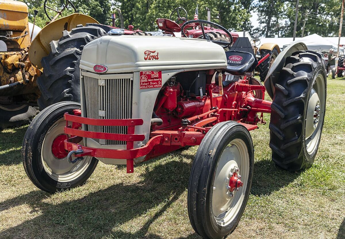 A restored 1948 Ford 8N tractor